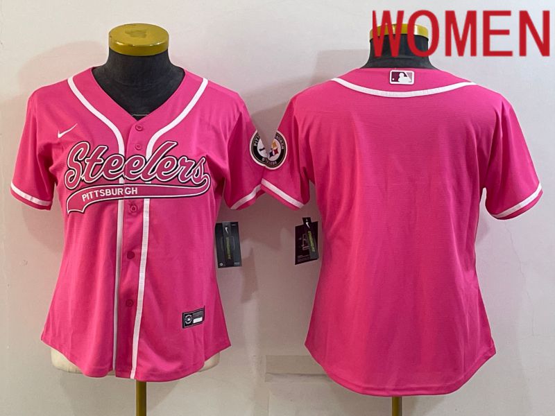 Women Pittsburgh Steelers Blank Pink 2022 Nike Co branded NFL Jerseys->women nfl jersey->Women Jersey